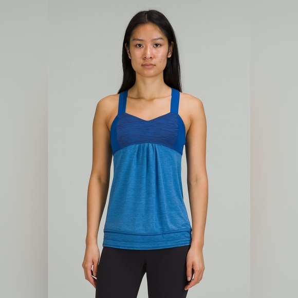 lululemon athletica Tops - Lululemon Athletica Blue Pleated Bustier Tank Top